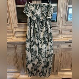 Cupshe Green Leaf Print Maxi Dress